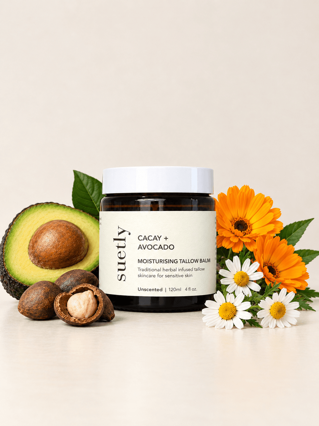 Tallow Balm with Cacay + Avocado (Calendula & Chamomile)